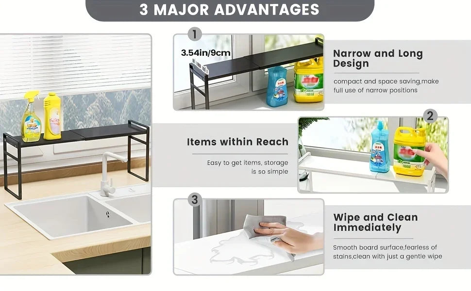 ZEXEF Retractable Accessories for Kitchen Cabinet Organizer Furniture With Shelf Space Bathroom Storage Rack Home Pantry Spice