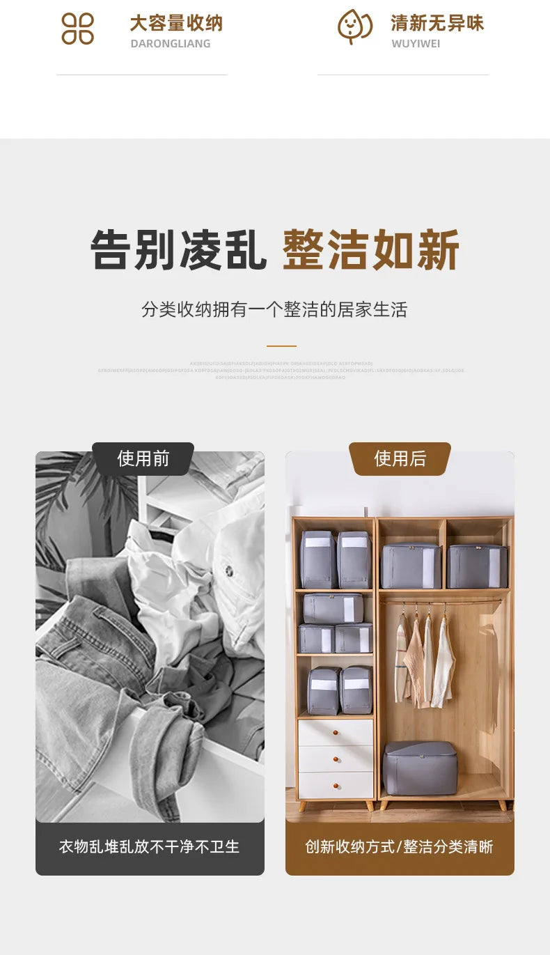 SRETNO Oxford Fabric Storage Bag Cotton Quilt Storage Bags, Clothes Storage Organizer Moving and Packing Luggage Bag Travel Bags