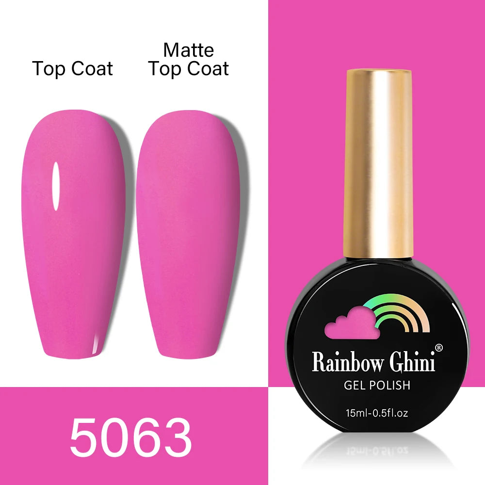 RG HEMA TPO FREE Neon Glitter Gel Nail Polish 15ml Nail Art Manicure Semi Permanent Gel Hybrid Varnishes Top Base Coat UV Nail