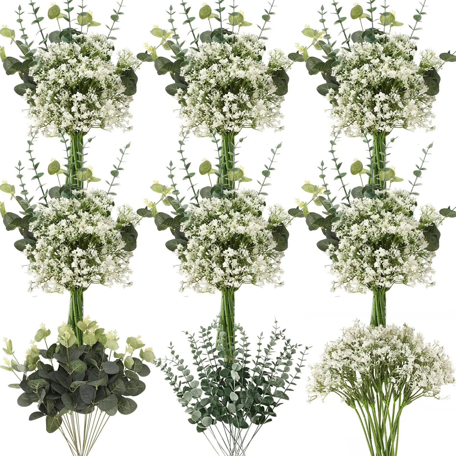 30PCS Artificial Flowers Babys Breath Bouquet Plastic Gypsophila Fake Flower for Wedding Centerpieces Party Home Room Decoration