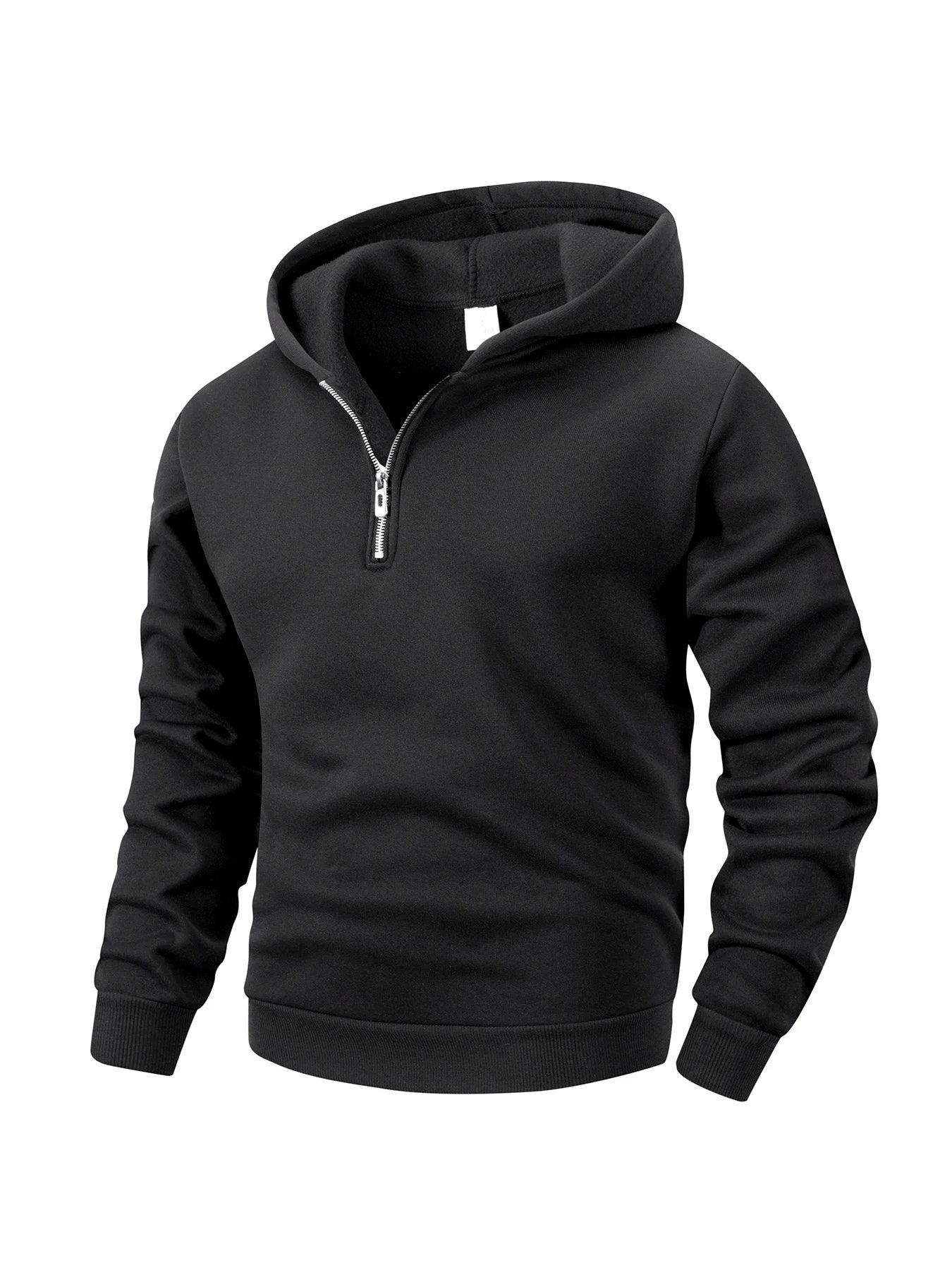 Men's Half Zipper Hooded Hoodies New Solid Color Long Sleeve Sweatshirts Autumn Loose Sport Warm Sweats Fashion Casual Pullover