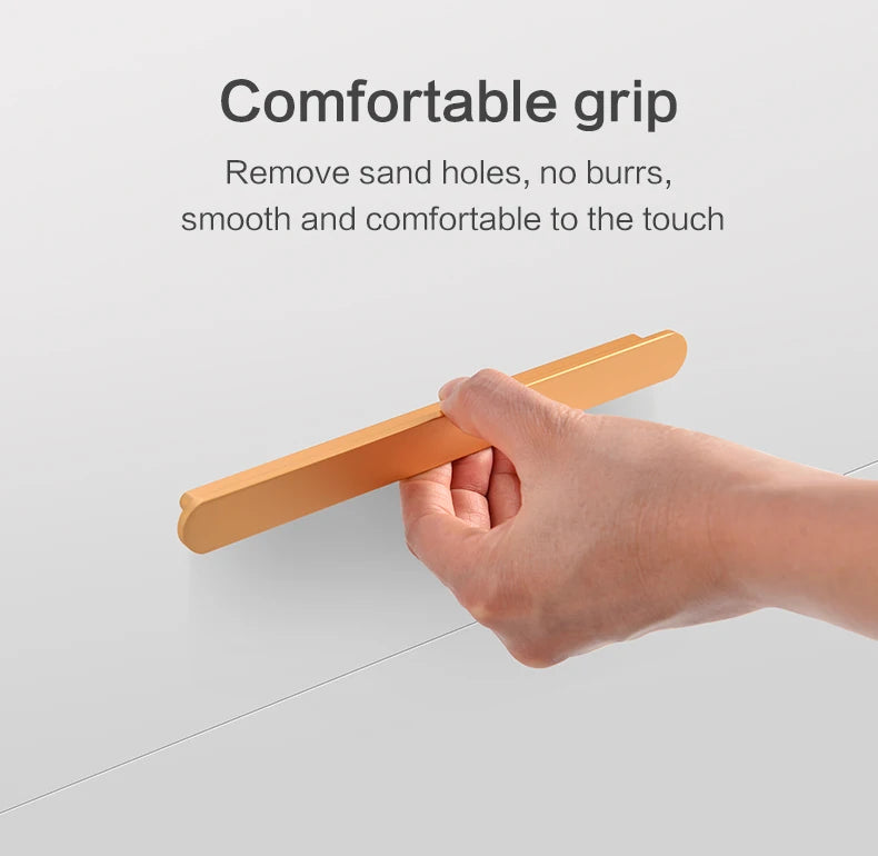 Modern style wardrobe cabinet bathroom cabinet black pulls drawer handles furniture cupboard aluminum alloy handle