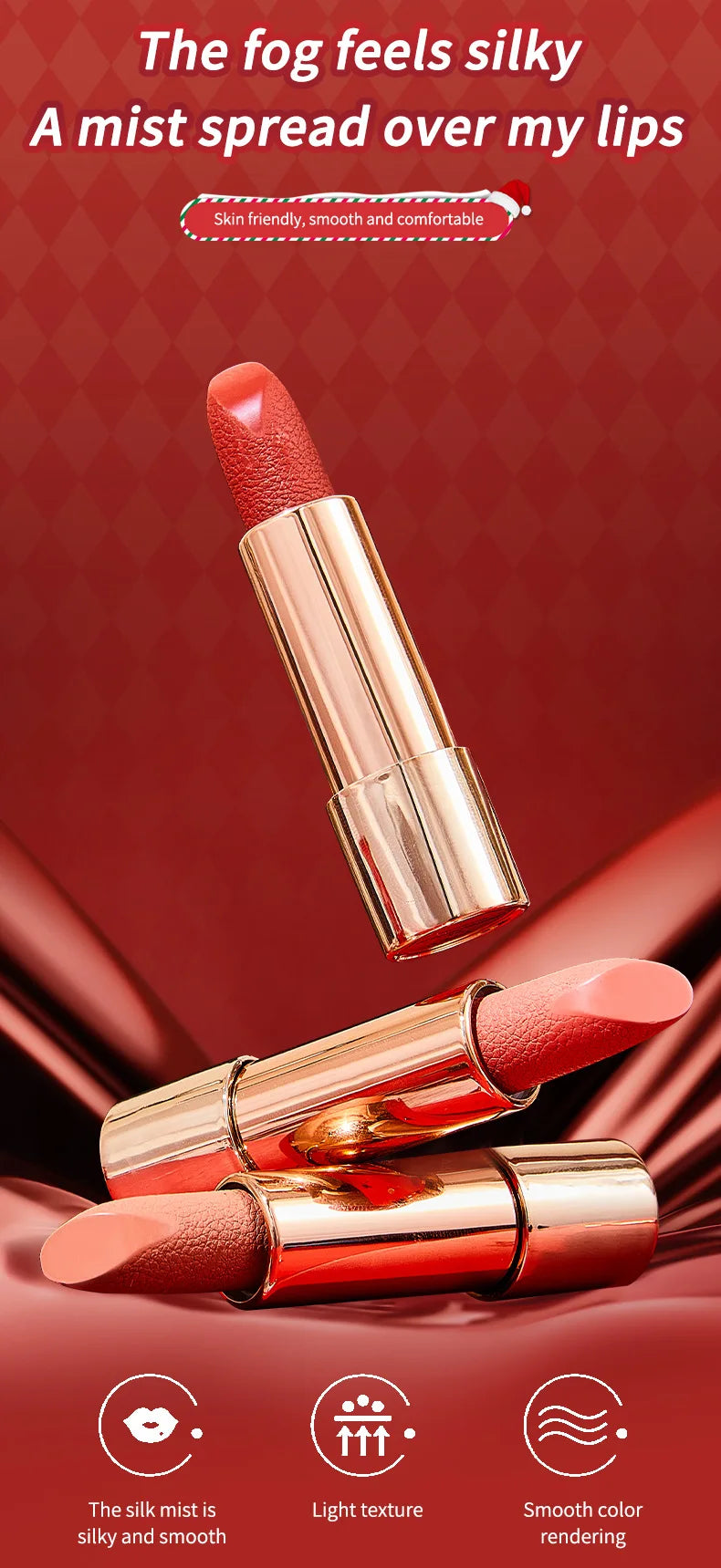 Christmas Matte Lip Gloss Set Lipstick Smooth Lasting Display Lip Gloss Waterproof Moisturizing Lipstick Holiday Gift Box Set