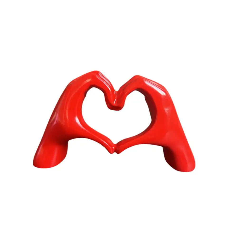 Creative Heart Hand Statue Resin Abstract Hand Love Figurines Living Room Bedroom Modern Home Desktop Wedding Decoration