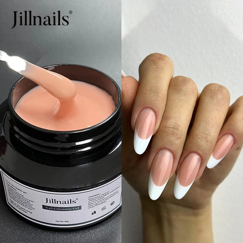 Jillnails 50g Self Leveling Medium Gel 50ml Milky Pink  White Gel Builder for Nails Extension Nail Building