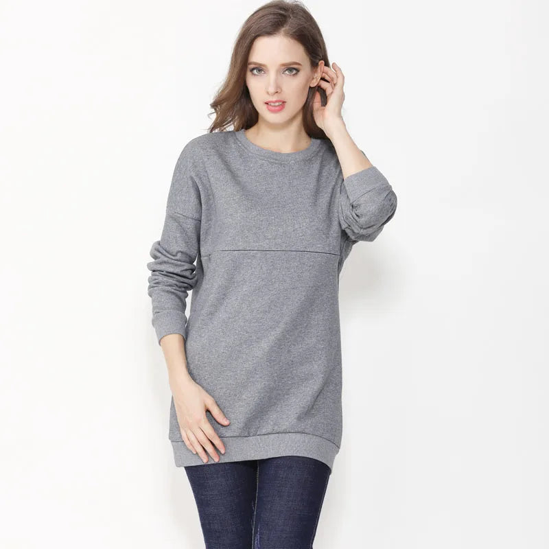 Big Size Autumn Winter Maternity Clothes Hoodies Cotton Long Sleeve Nursing Top Breastfeeding Clothes Sweater for Pregnant Women