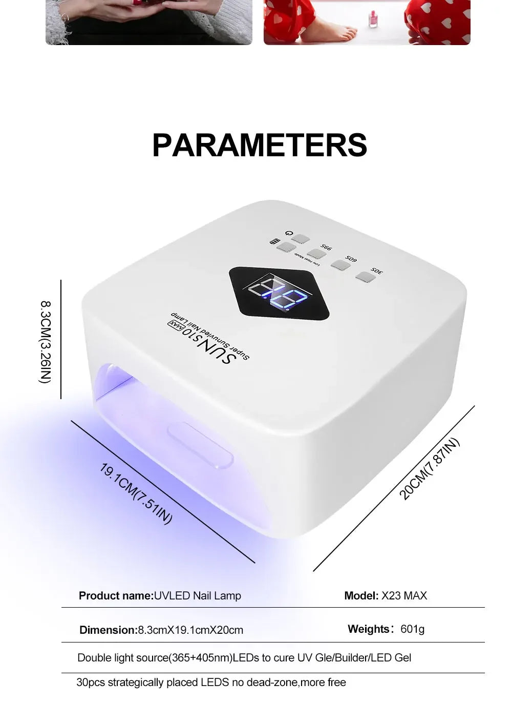 Professional Rechargeable UV LED Nail Lamp Cordless UV Light for Gel Nail Machine with Removable Bottom 4 Timer SettingNail Tool