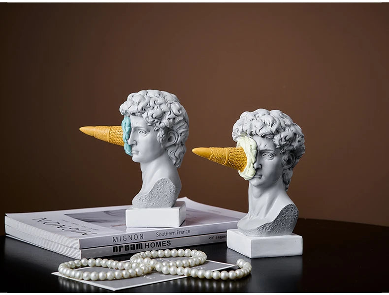 Modern Nordic Figure Ornament Ice Cream David Figurine Home Decor Sculpture Office Bookshelf Desktop Art Decoration David Statue