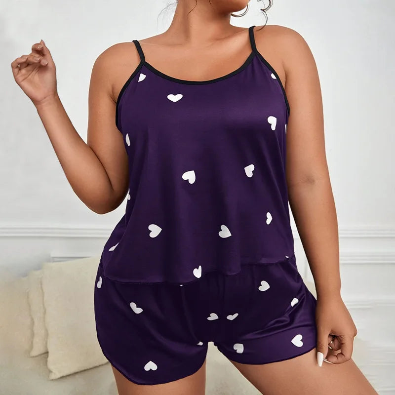 Big Size Summer Pajamas Plus Size Women Pijama Set Sexy Women Sleeveless Sleepwear Woman Women's Sleep Lounge Underwear