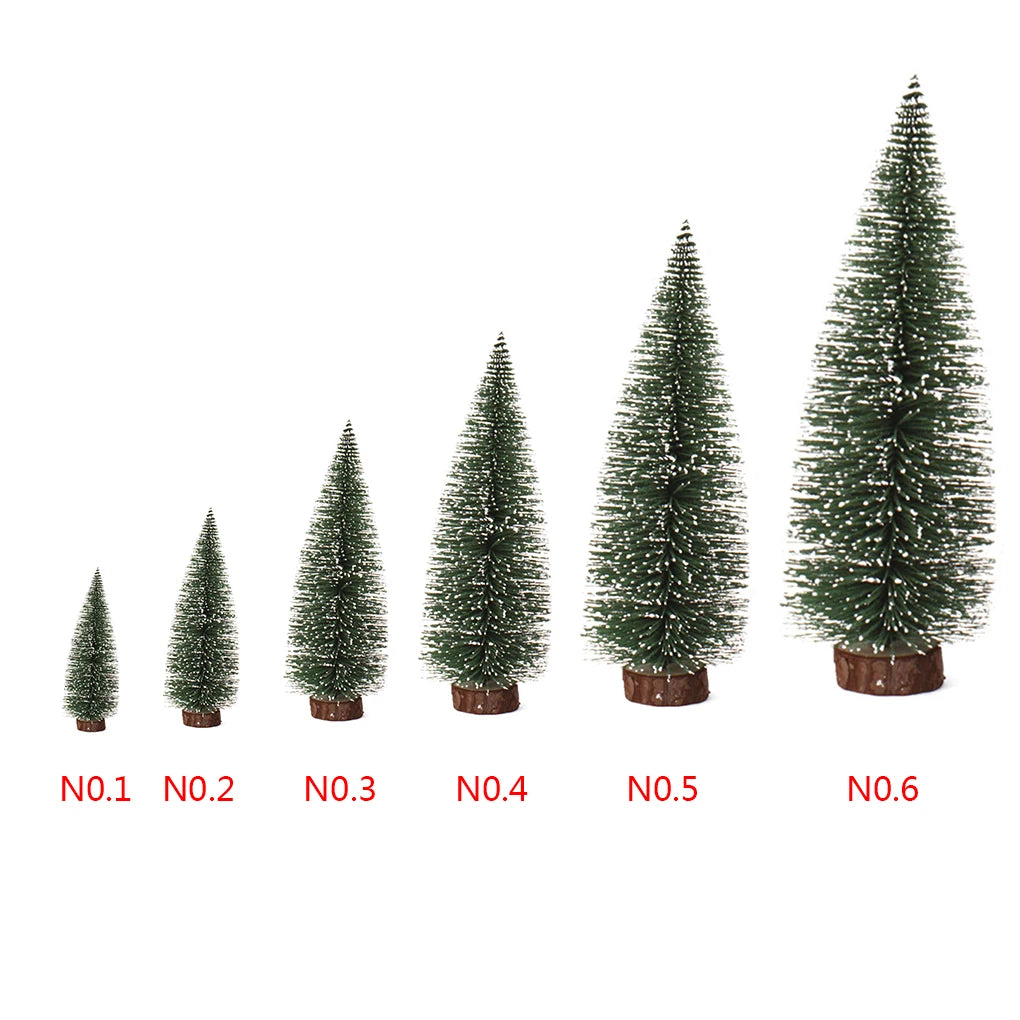Mini Pine Christmas Tree Artificial Tabletop Decorations Festival Plastic Miniature Trees 2021 New Year Decorations for Xmas