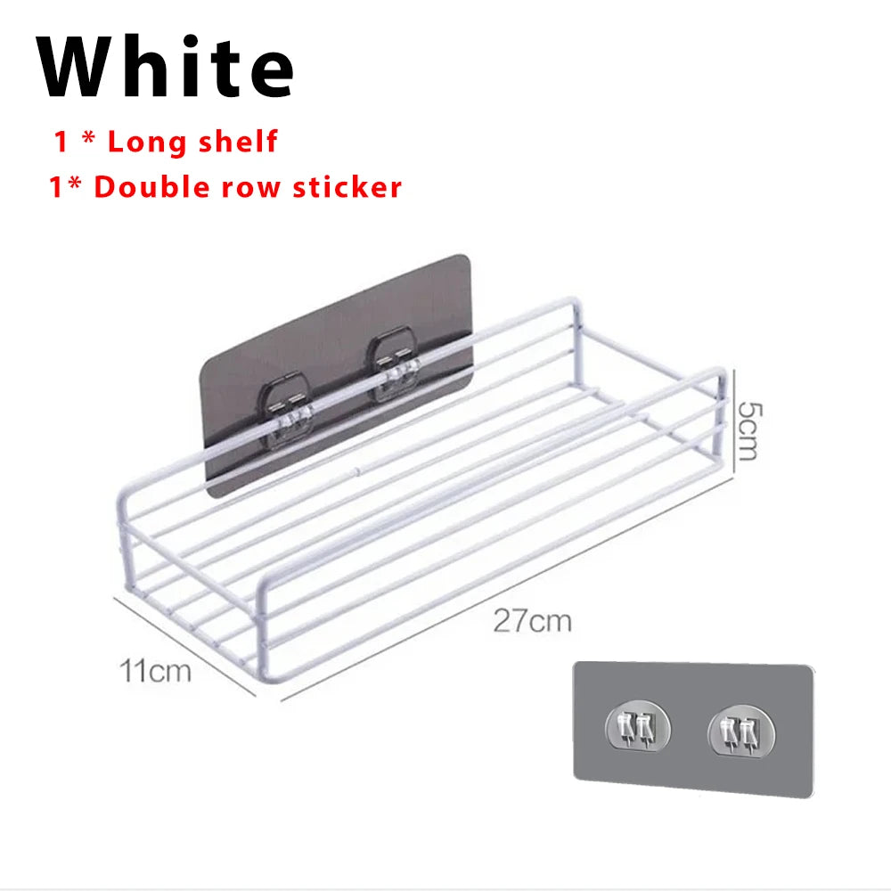 Toilet Storage Rack Bathroom Shelf No-Drill Corner Shelf Shower Wall Mounted Shelf Bracket Bathroom Accessory Organizer Shampoo