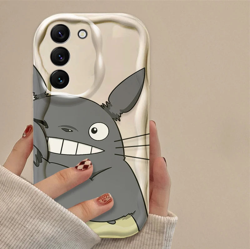 T-Totoros Wave Case for Samsung Galaxy A53 A50 A50S A36 A35 A34 A32 A30 A26 A25 A24 A20 A16 A15 A06 A05S A05 M55 M54 5G Cover