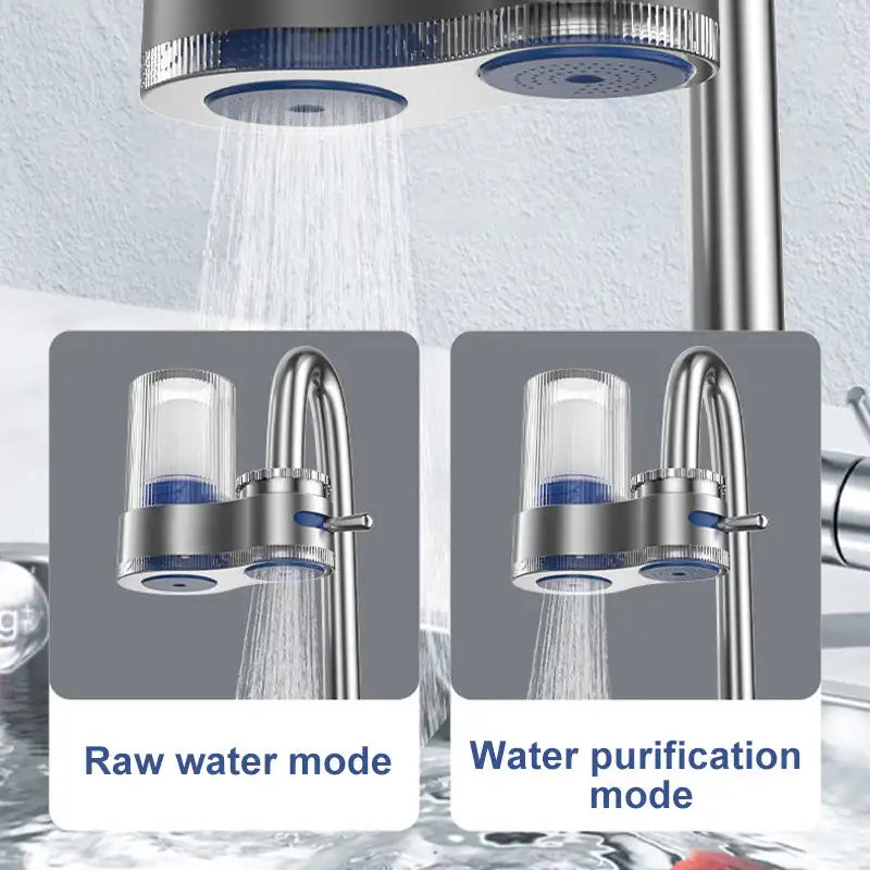 Universal Faucet Water Purifier with Adapters & Filter Elements Kitchen Tap Water Filters Detachable Washable Filtration Devices