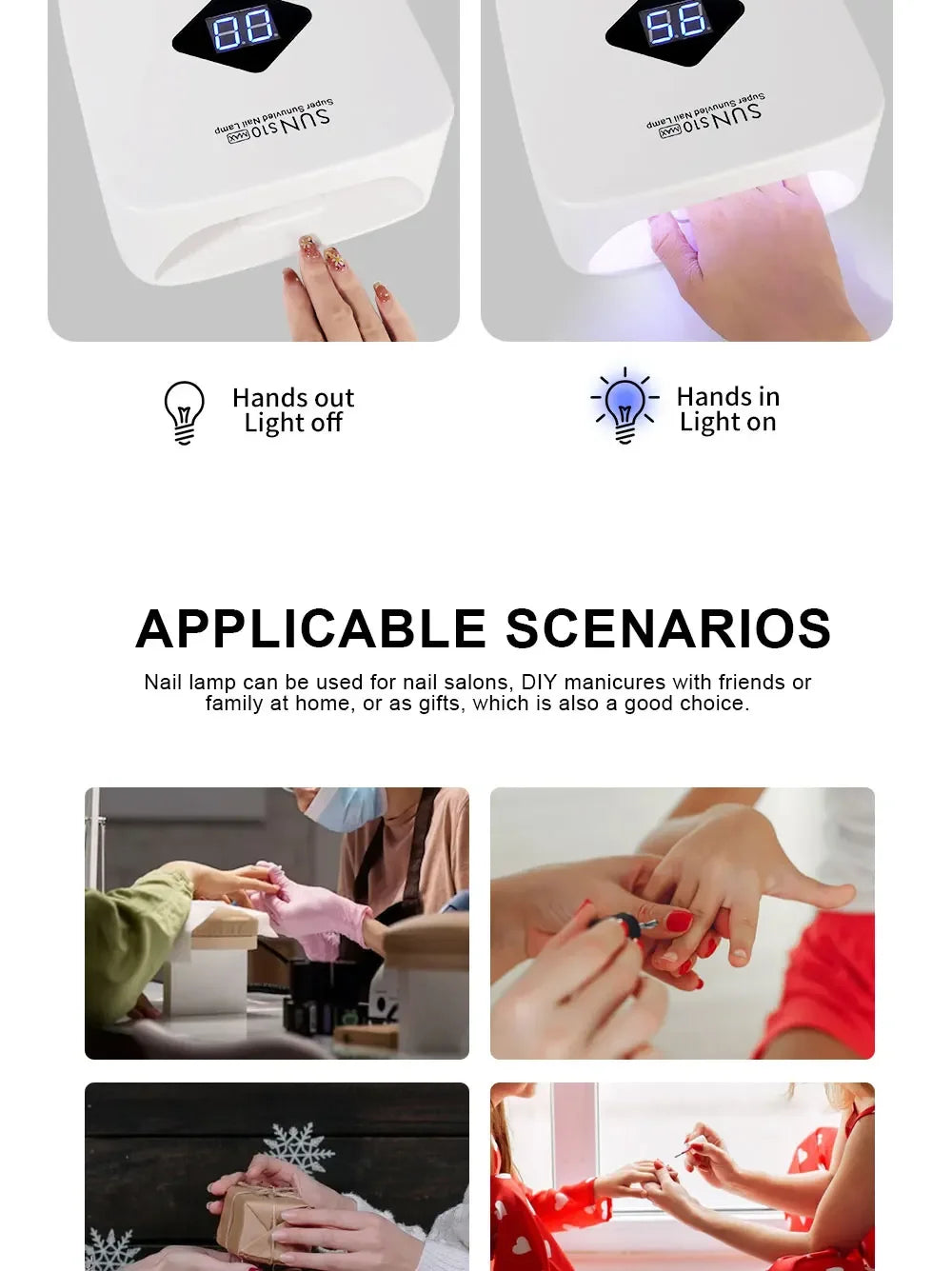 Professional Rechargeable UV LED Nail Lamp Cordless UV Light for Gel Nail Machine with Removable Bottom 4 Timer SettingNail Tool