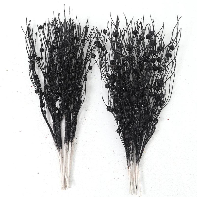 5Pcs Glitter Artificial Berry Bouquet Christmas Tree Ornament for Home Decor New Year 2026 Navidad DIY Wreath Gifts Accessories