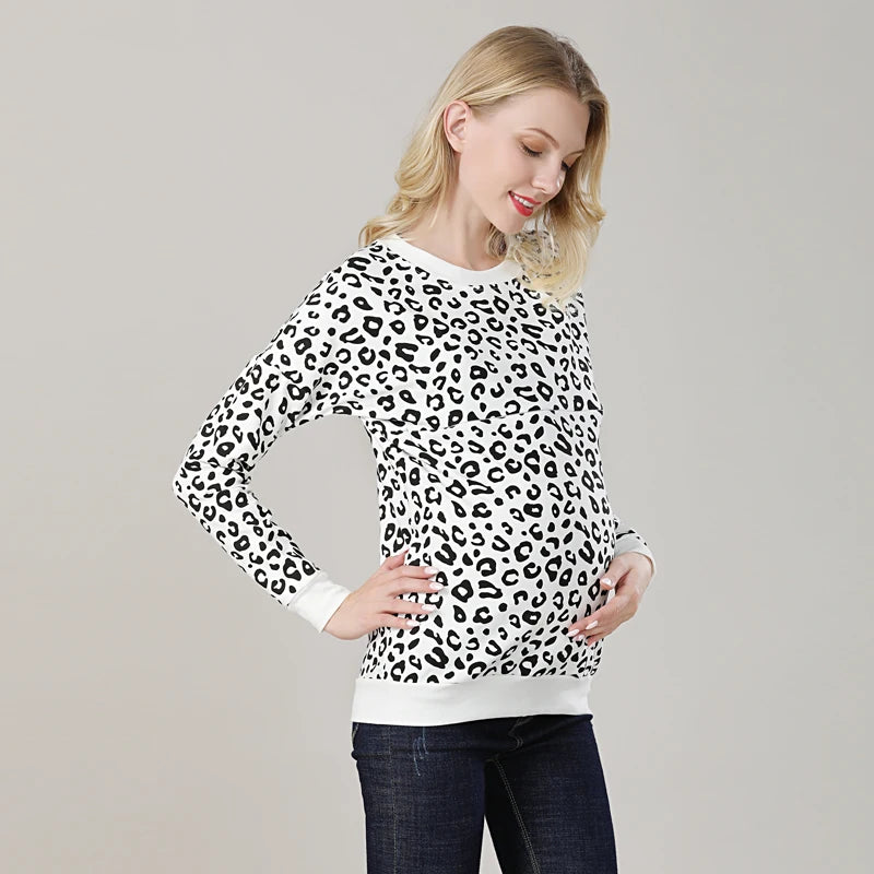 Big Size Autumn Winter Maternity Clothes Hoodies Cotton Long Sleeve Nursing Top Breastfeeding Clothes Sweater for Pregnant Women