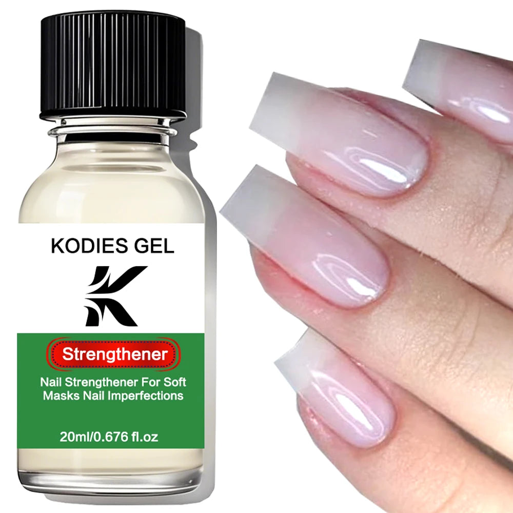 KODIES GEL Nail Strengthener Treatment for Soft Thin Nails Imperfection Keratin Base Coat Nail Growth System Natural Protein Oil