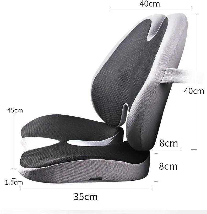 Memory Foam Seat Cushion Waist Back Support Pillow Set Orthopedic Ergonomic Coccyx Relief Hip Lumbar Pad for Office Chair Car