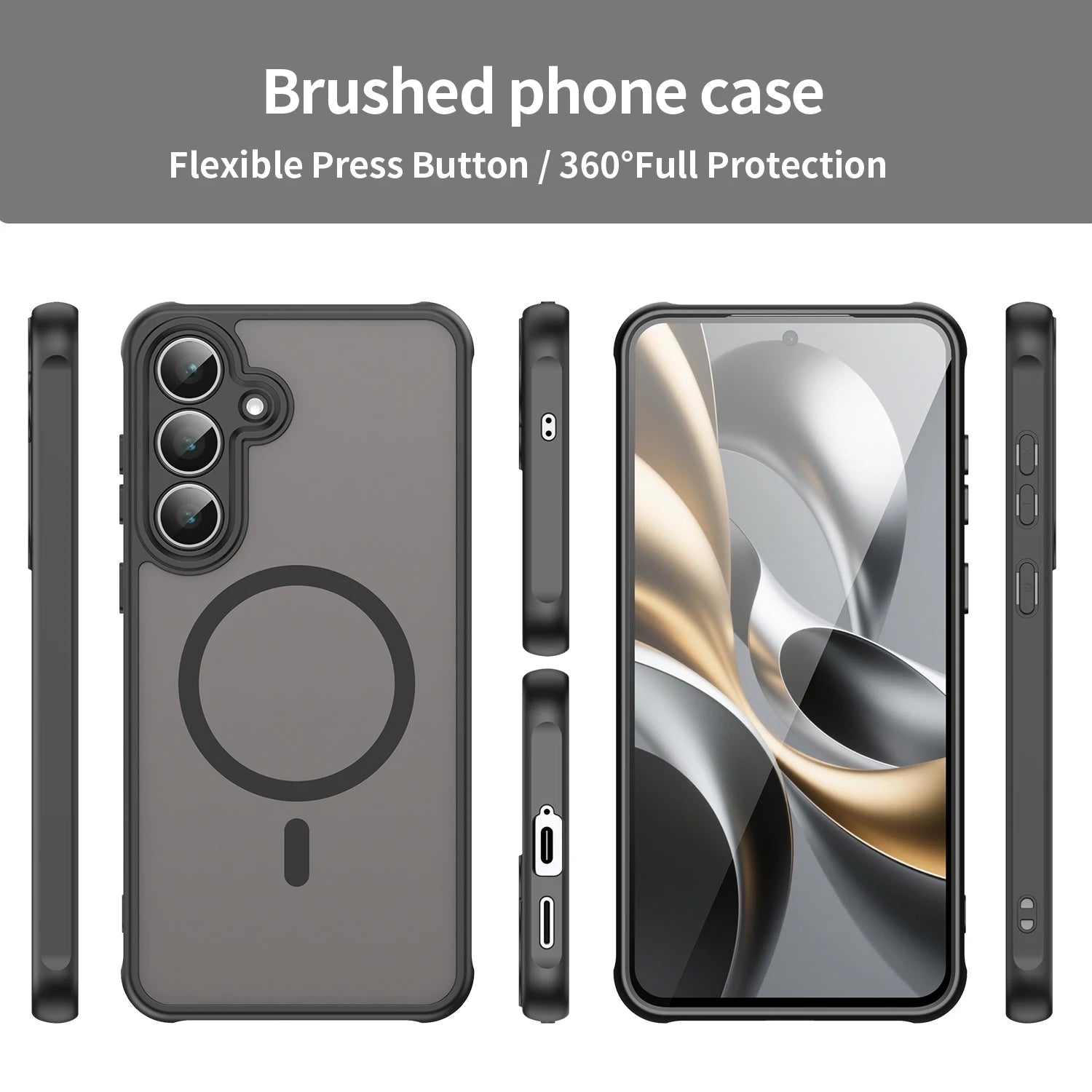 Translucent Frosted Shield Shockproof Case For Samsung Galaxy S25 FE Magnetic Wireless Charging TPU Frame Plastic Phone Cover