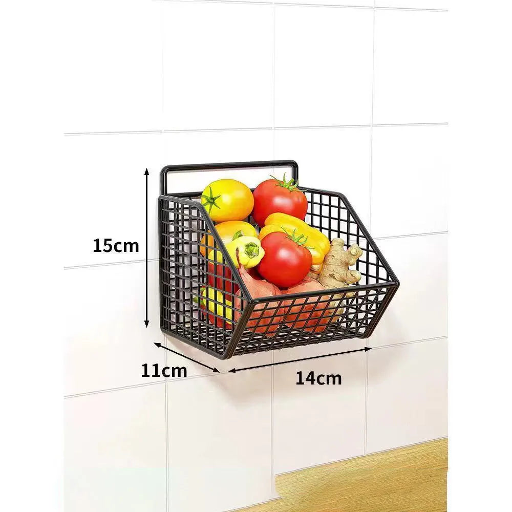 Kitchen Wall Hanging Storage Rack Multi-functional Onion Ginger Garlic Storage Rack Storage Box Basket Vegetable Basket