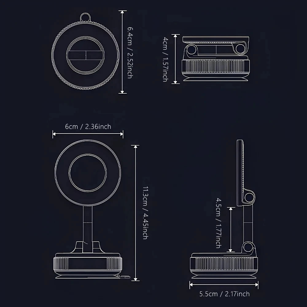 Xiaomi MIJIA CAR Phone Magnetic Stand Multi-Functional Vacuum Adsorption Stretching And Folding 360° Rotate Navigation Stand