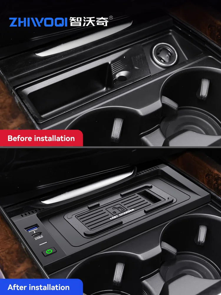 For BMW X5 F15 X6 F16 2014 2015 2016 2017 2018 15W Car QI wireless charger fast phone charger charging holder accessories