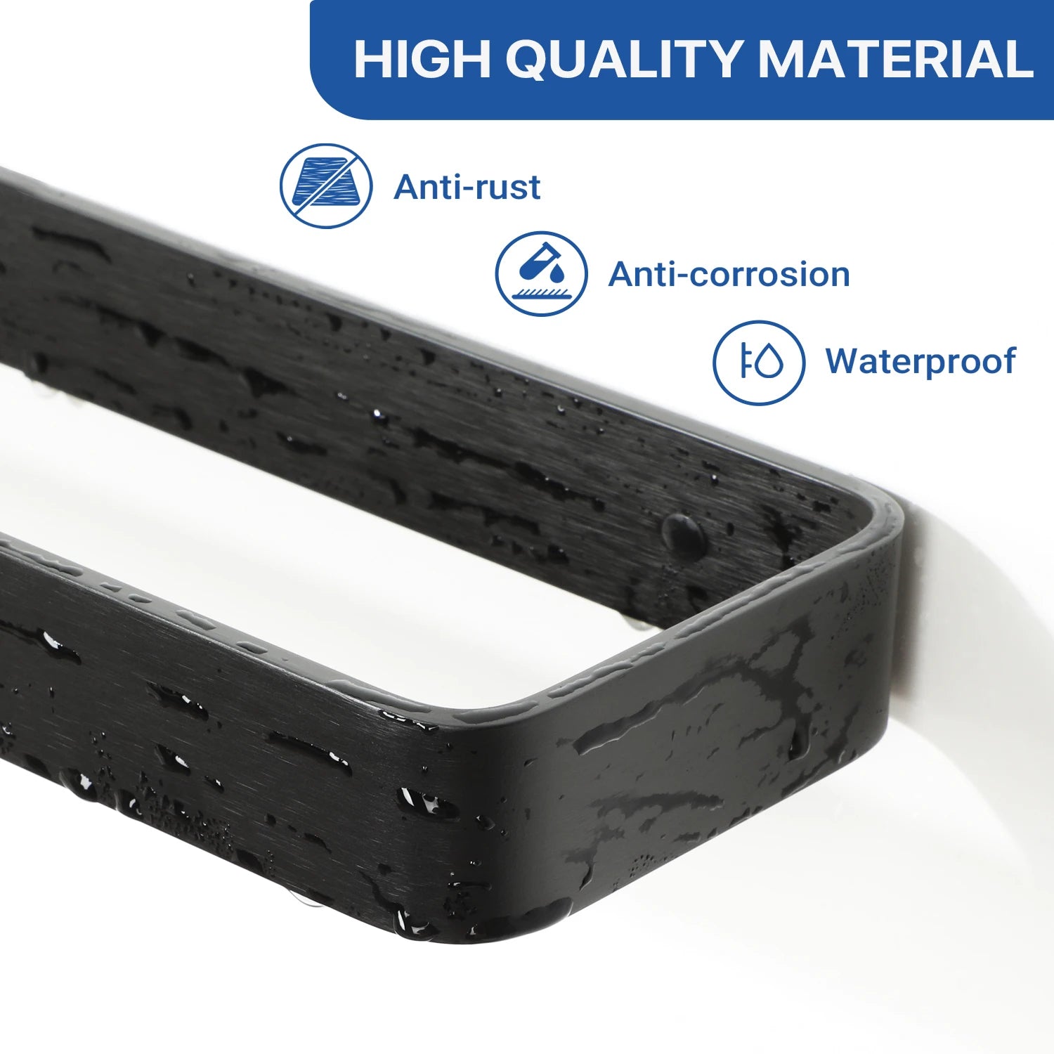 Bathroom Towel Rack Towel Holder 20/30/40CM Black Towel Bar No drill Wall Mount Stainless Steel Kitchen Cabinet Storage