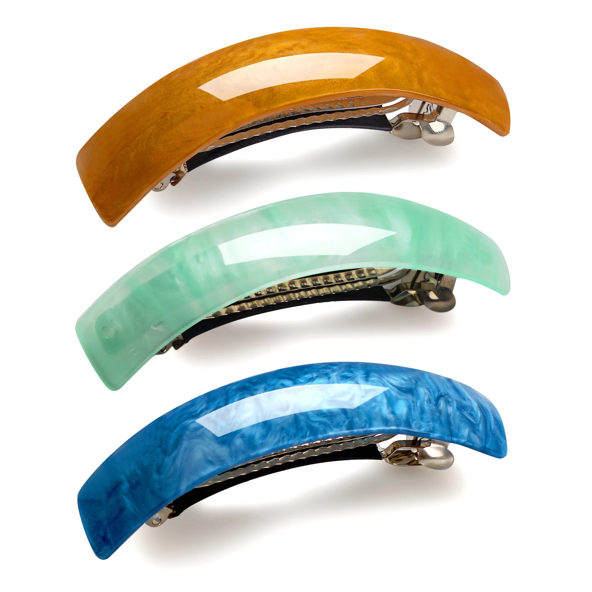 3Pcs Beautiful French Hair Lines Simple Retro Classic Large Snap Barrettes hair accessories ,large hair barrettes for women