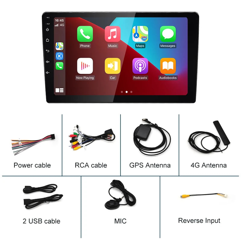 1DIN android 13 TS18 QLED 1280 Car Radio 9/10inch Universal Host Player Navigation Video Multimedia For lada hyundai Suzuki Ford