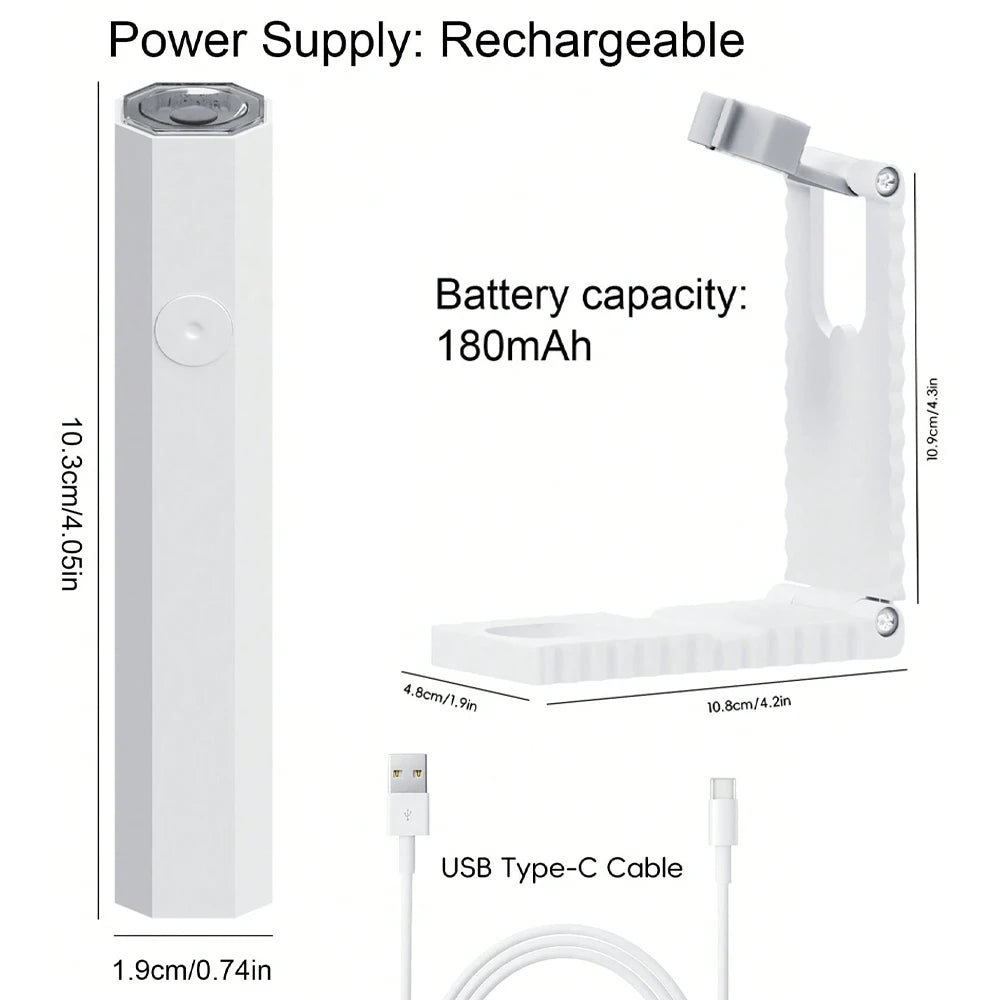 Portable UV/LED Nail Lamp - Handheld Cordless Gel Polish Dryer for Fast 60s Curing, Mini Manicure Light for Home & Travel Use
