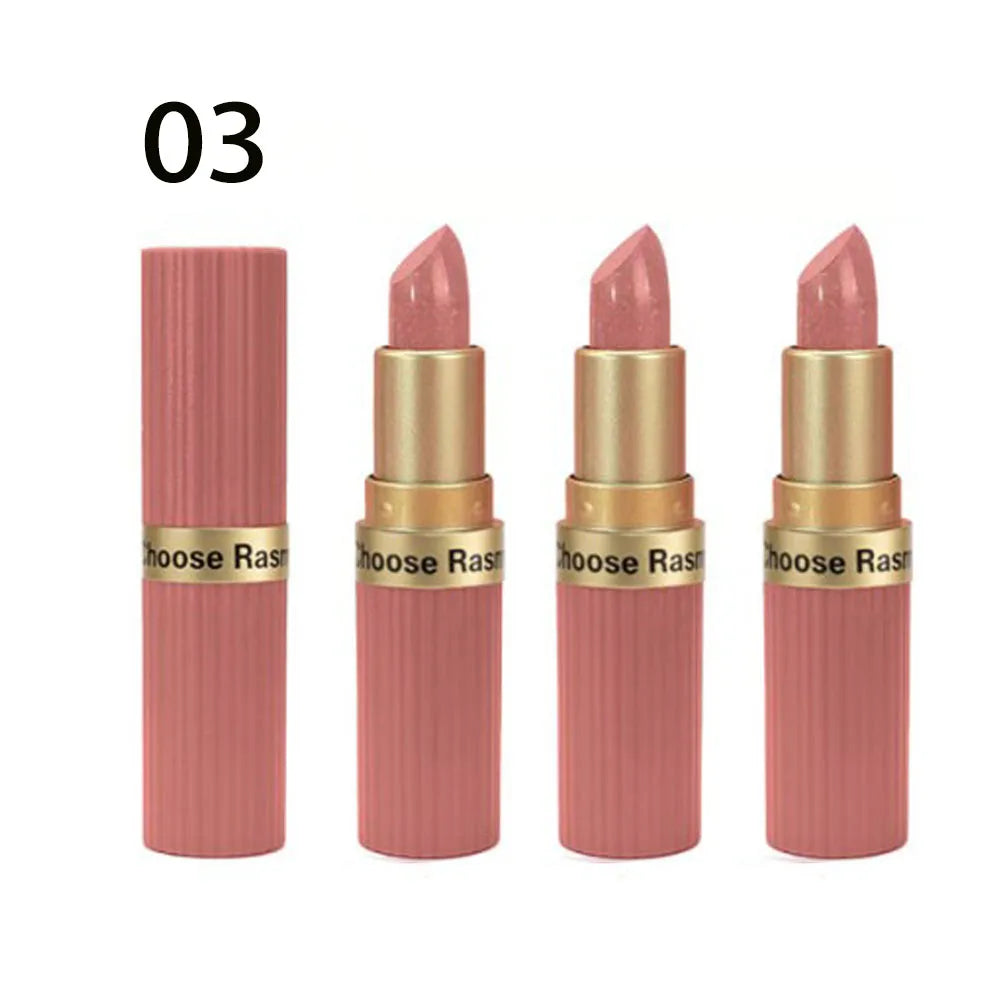 3 PCS Pearlescent Pink Glitter Velvet Lipstick Metallic Waterproof Long Lasting Matte Shimmer Diamond Lipstick Christmas gift