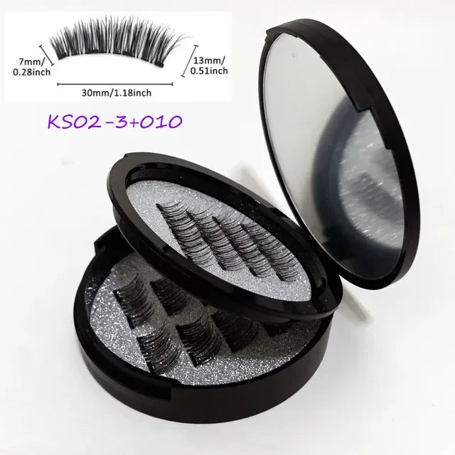 12pcs Magnetic False Eyelashes Magnetic Half Eyelashes Double Box With Mirror Applicater Reusable Beauty Eye Makeup Set