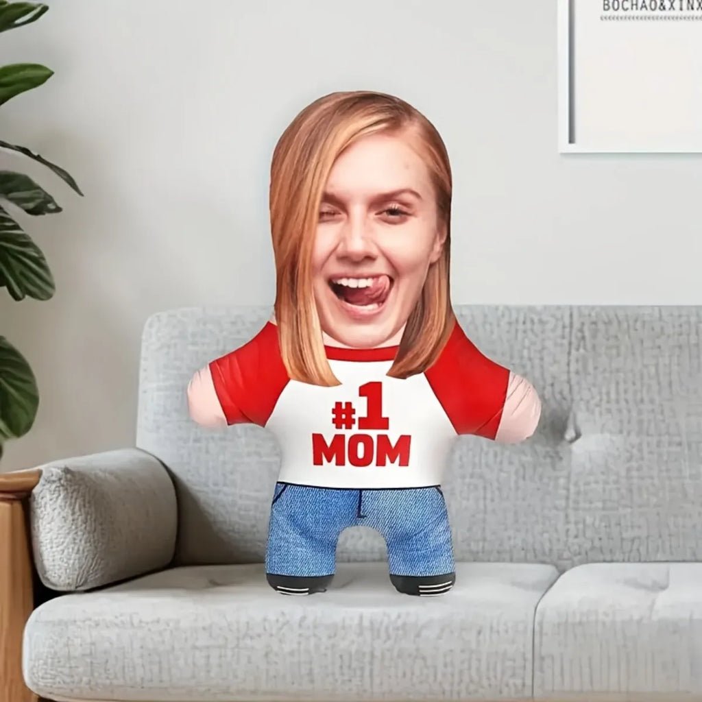Customized "First Mom" face portrait home throw pillows, DIY double-sided printed cushions, essential gifts for Mother's Day