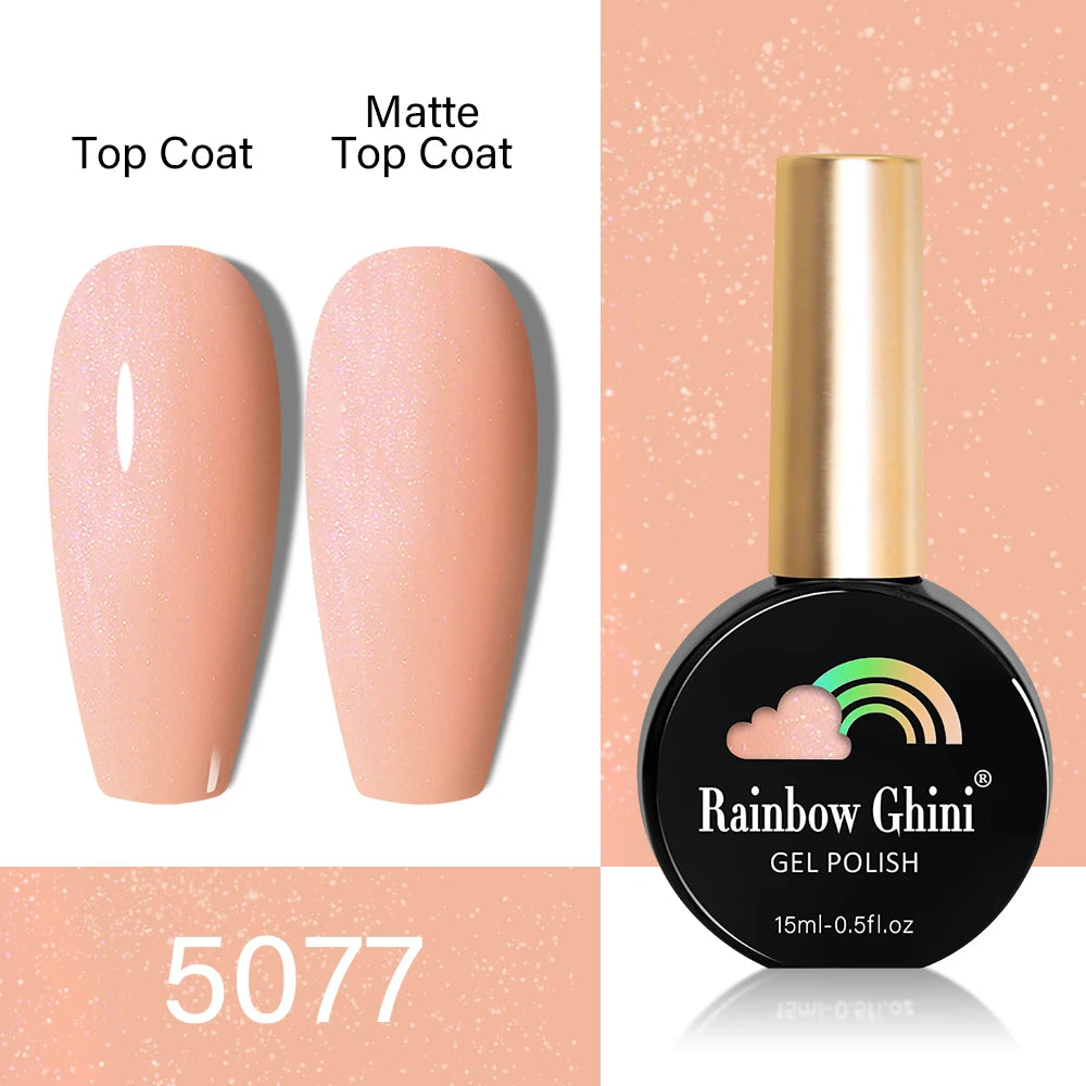 RG HEMA TPO FREE Neon Glitter Gel Nail Polish 15ml Nail Art Manicure Semi Permanent Gel Hybrid Varnishes Top Base Coat UV Nail