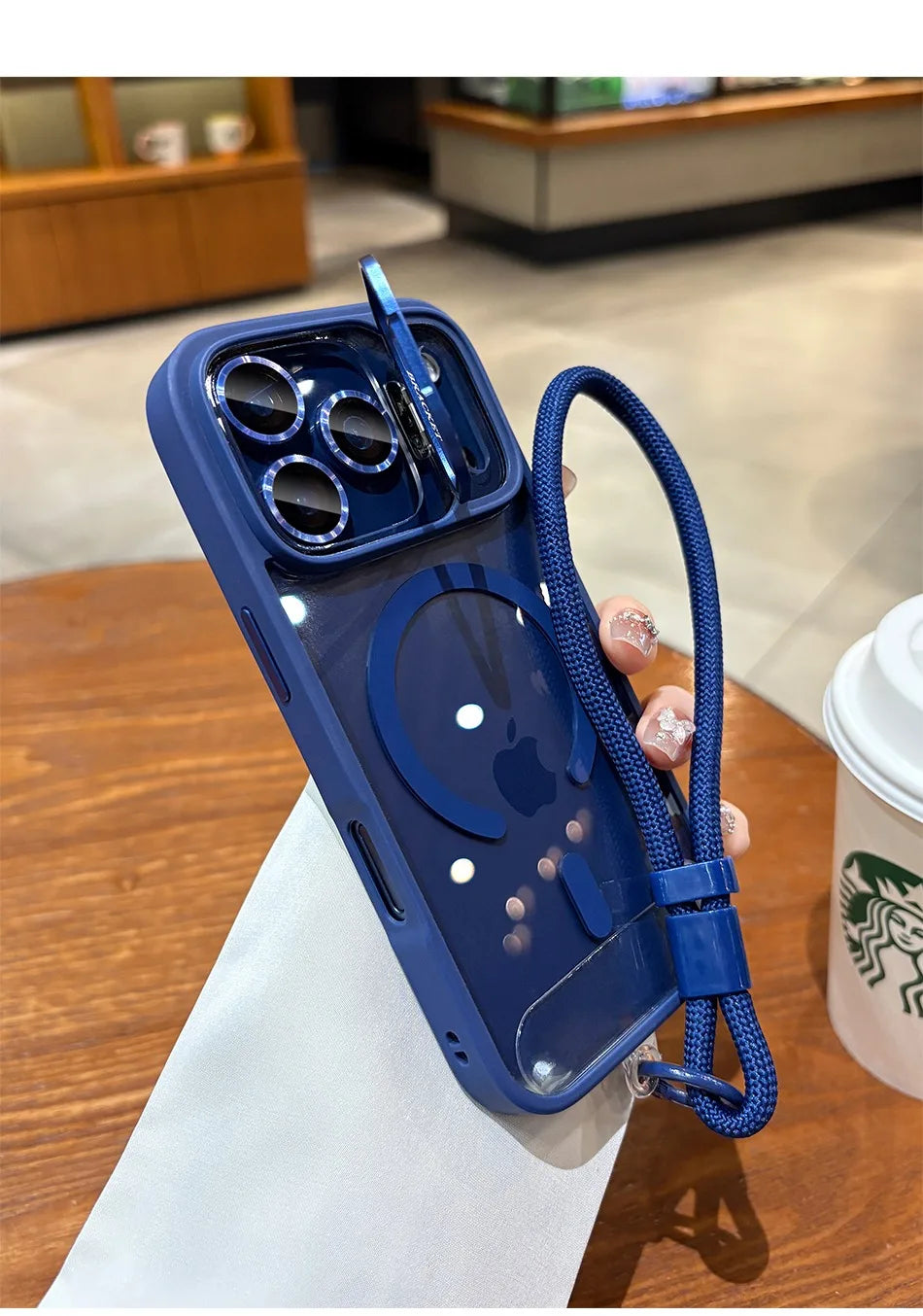 For iPhone Air 17 ProMax Wrist Strap Lanyard Camera Bracket Magsafe Case for iPhone 17 15 16 12 11 13 14 Pro Max Plus Cover