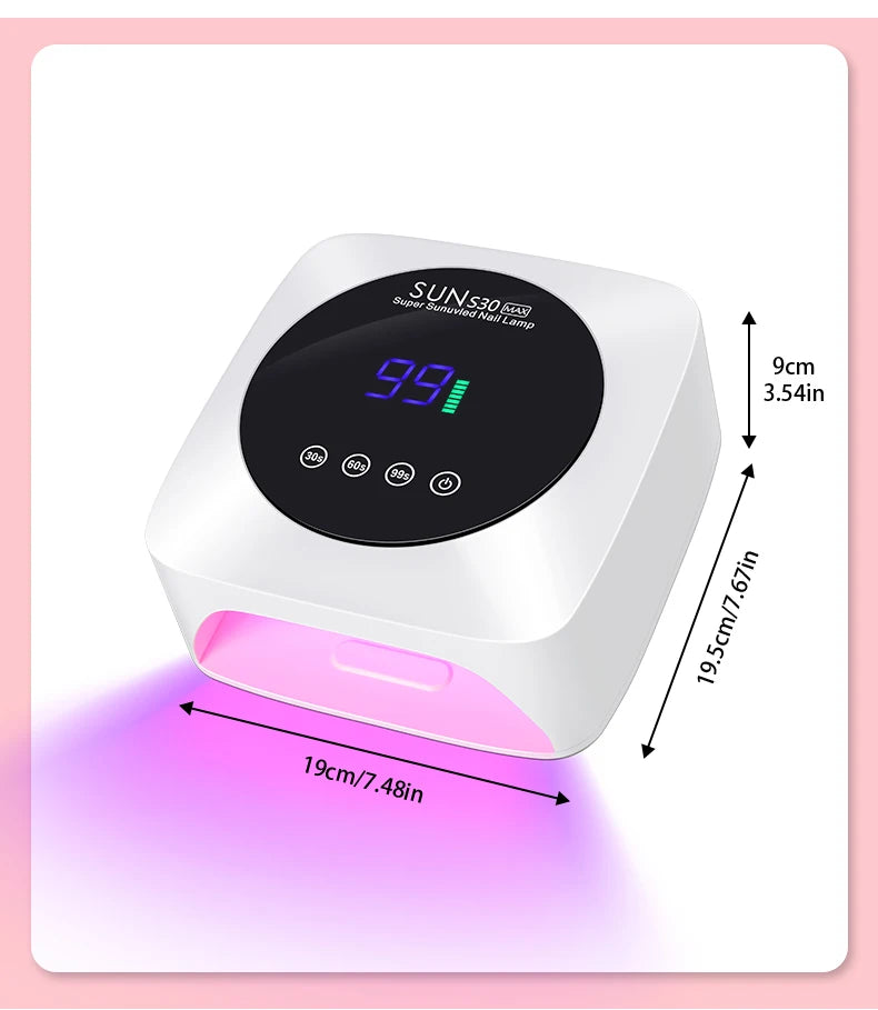 Rechargeable Nail Dryer 57 LED Nail Lamp UV Gel Nail Polish Curing Nail Lamp With Smart Sensor Manicure Salon Tool