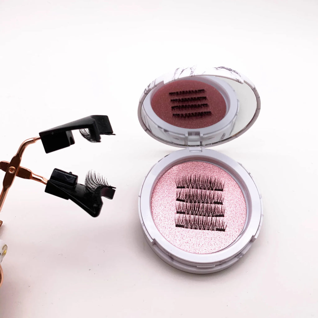 12pcs Magnetic False Eyelashes Magnetic Half Eyelashes Double Box With Mirror Applicater Reusable Beauty Eye Makeup Set