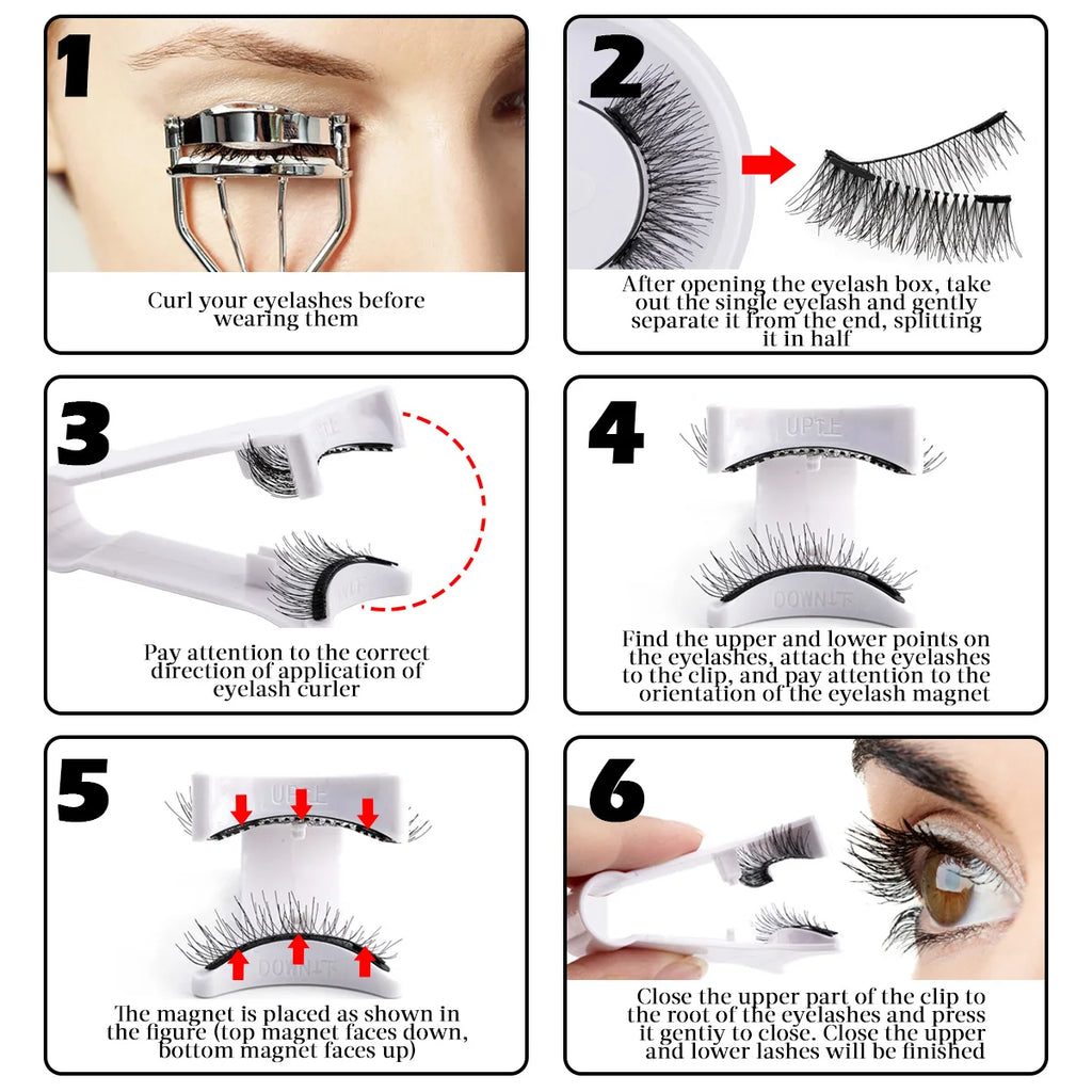 YSDO Upgrade Magnetic False Eyelashes 5 pair Set Eyelash Extension 3D Natural Lashes 3-Step Press On Fake Lash Handmade EyeLash