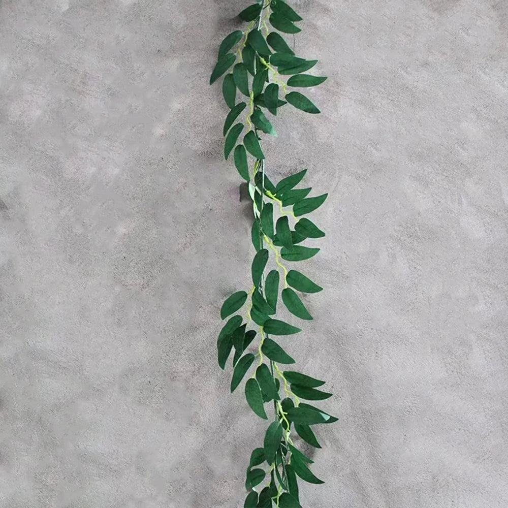 Nordic Style Wall Hanging Fake Willow Leaf Wreath Green Vine Wall Decorations Wedding Decoration Accessories