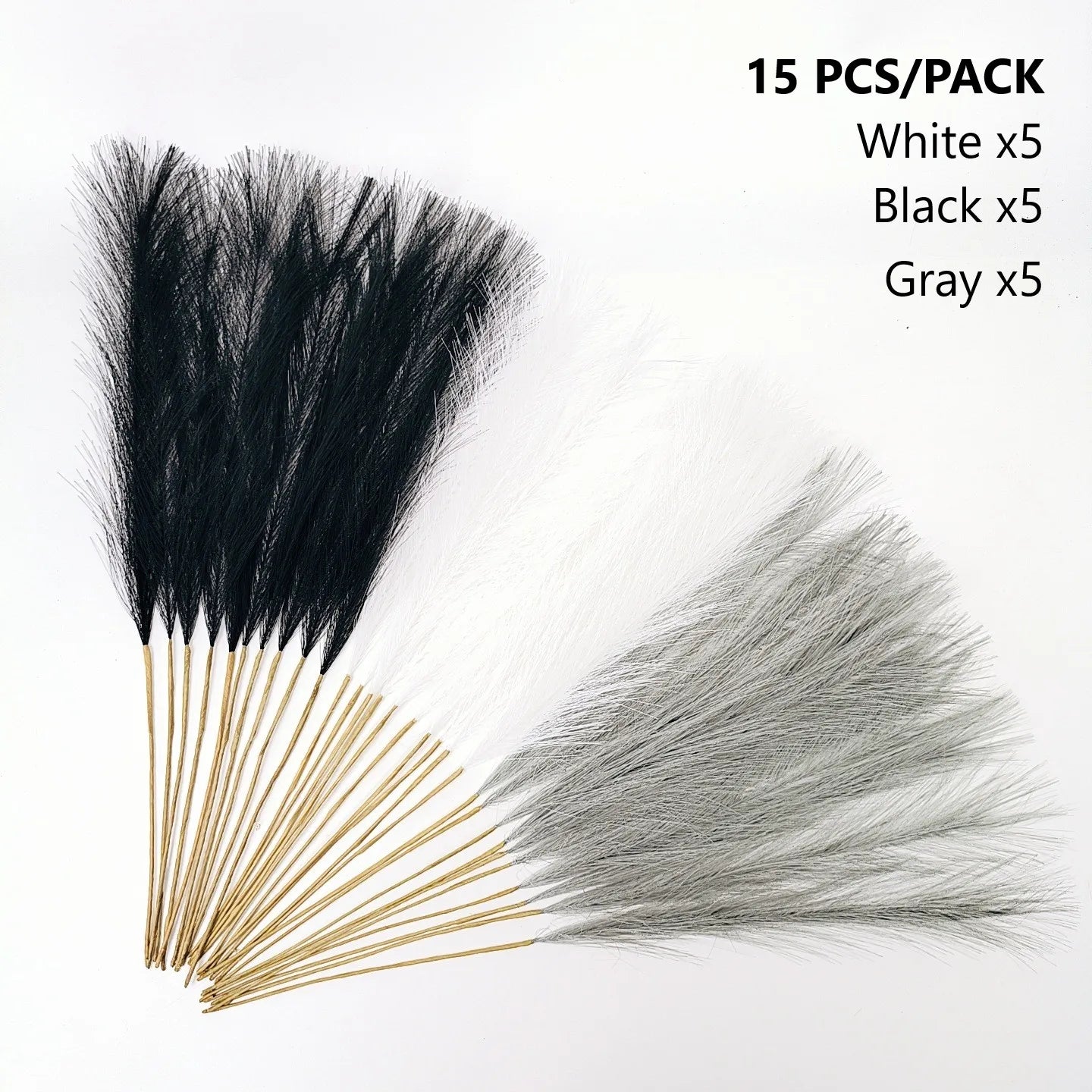 15Pc 55CM Artificial Pampas Grass Decor Bohemian Reed for DIY Floral Table Arrange Flower Wedding Home Christmas Decoration