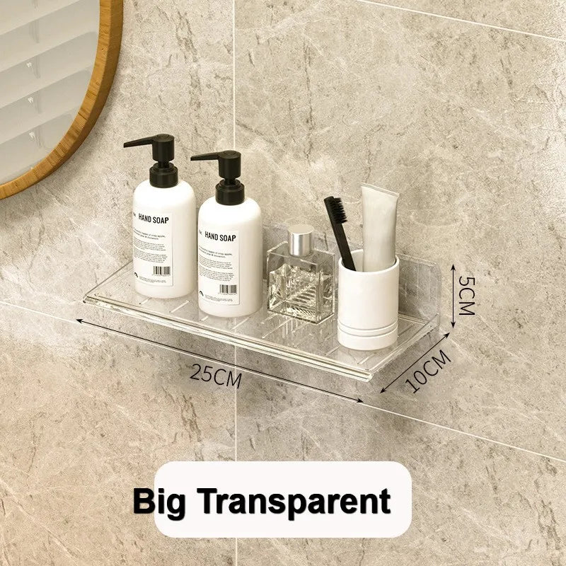Wall-mounted Storage Rack for Bathroom, Punch-free, Household, Toiletry, Table, Cosmetic, Makeup, Rack, #3478