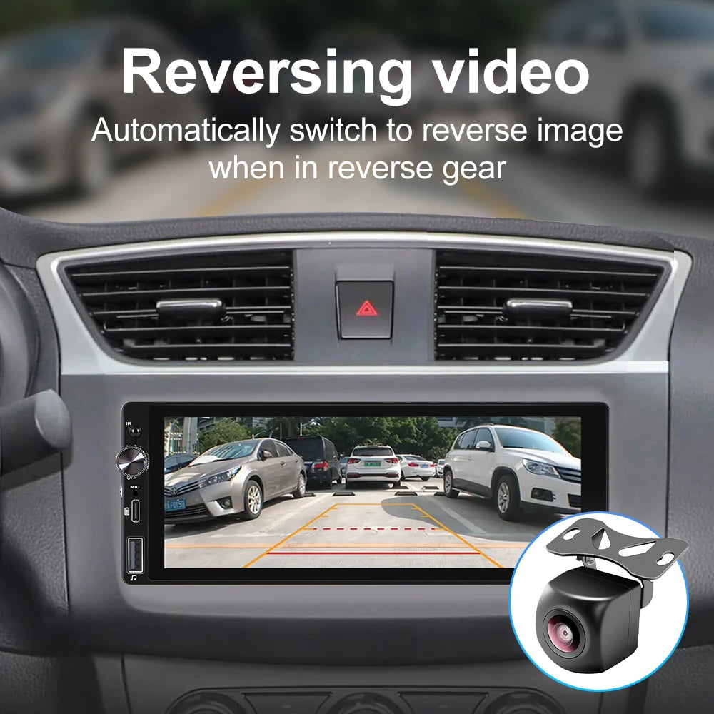 LEHX 6.9 Inch 1DIN Universal MP5 Car Radio Support Wireless Carplay Android AUTO AUX IPS Touch Screen Multimedia Video Player