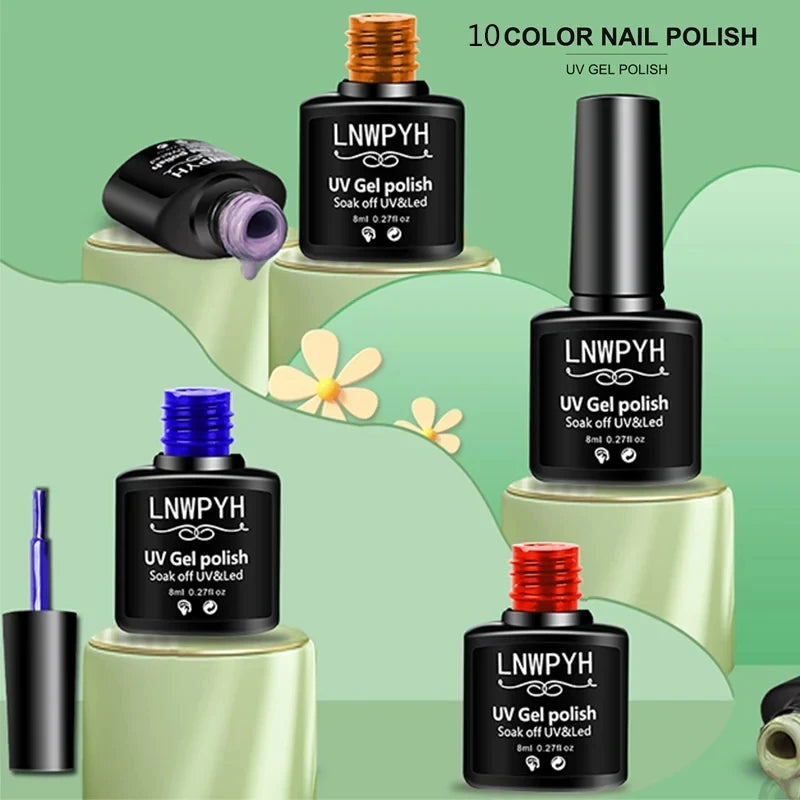 Gel Nail Polish Kit With UV Nail Lamp Electric Nail Drill Machine Soak OFF Gel Nail Kit Base&Top Coat Gel Polish Nail Tools Set