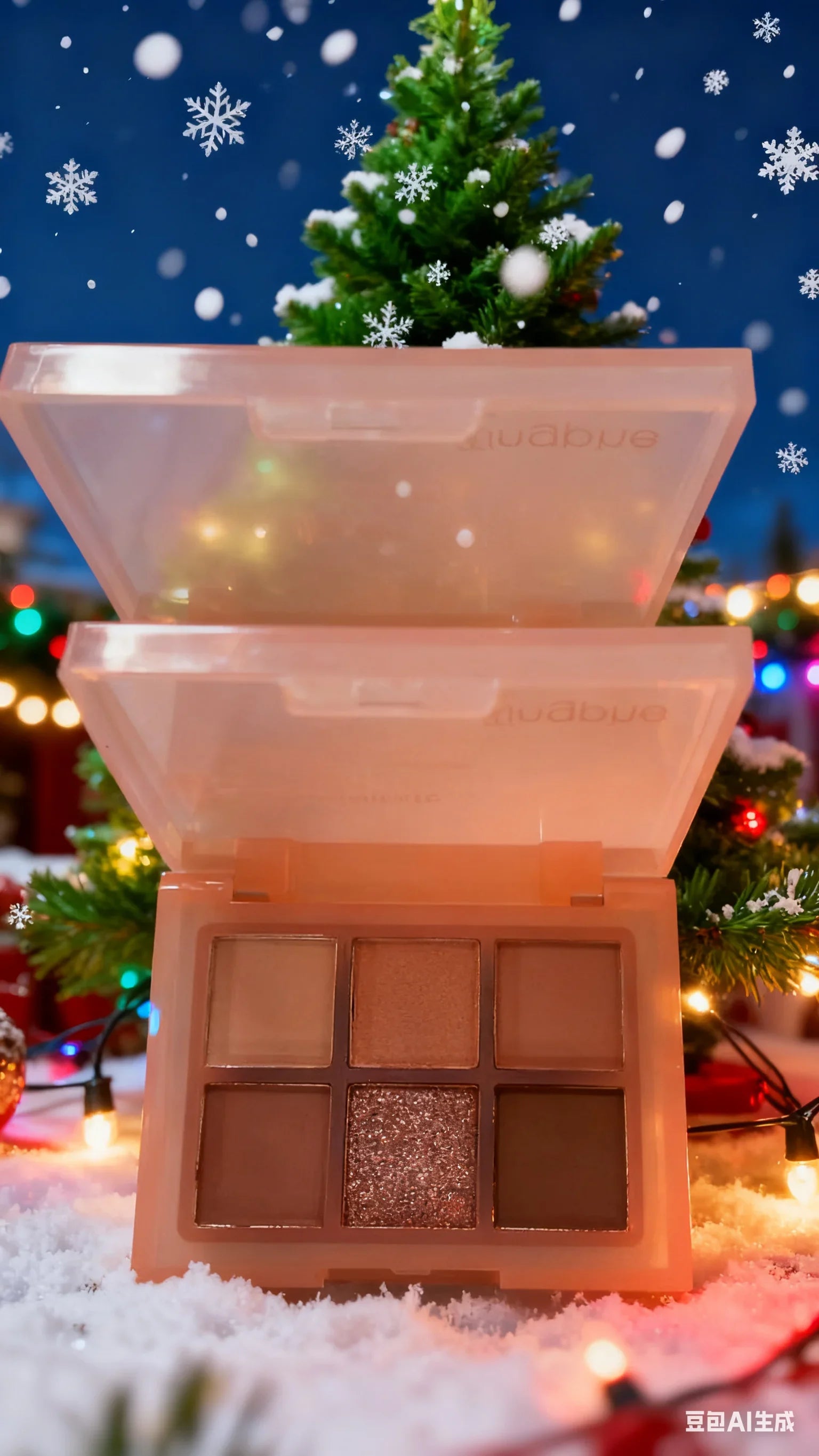 TINGPHE Little Pink Jelly Eyeshadow Palette 6 Colors Earth Tone Orange Brown with Affordable Highlight Blush Contour for All