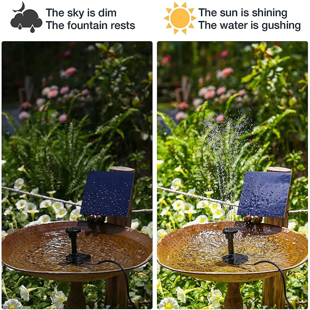 Solar Fountain Pump, DIY Outdoor Solar Water Pump with Multiple Nozzles,  Solar Powered Pump for Bird Bath, Ponds, Garden and Ot