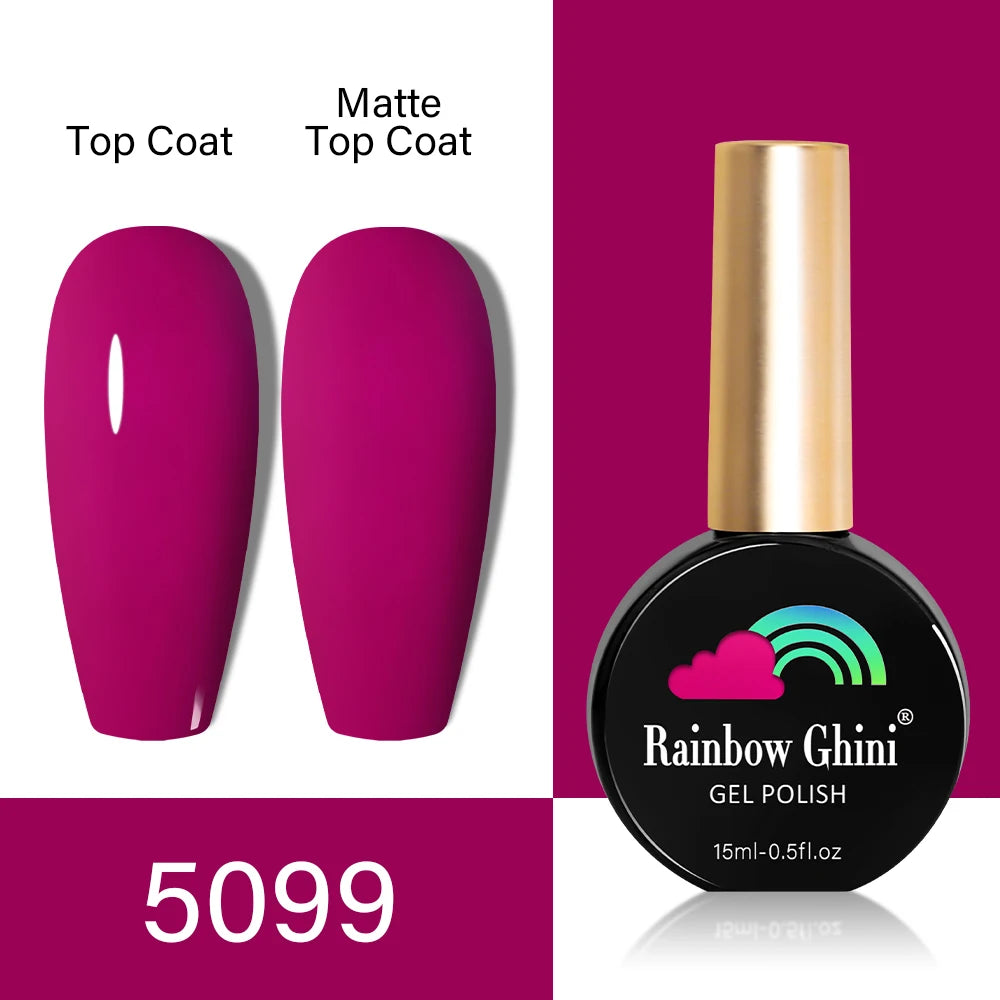 RG HEMA TPO FREE Neon Glitter Gel Nail Polish 15ml Nail Art Manicure Semi Permanent Gel Hybrid Varnishes Top Base Coat UV Nail