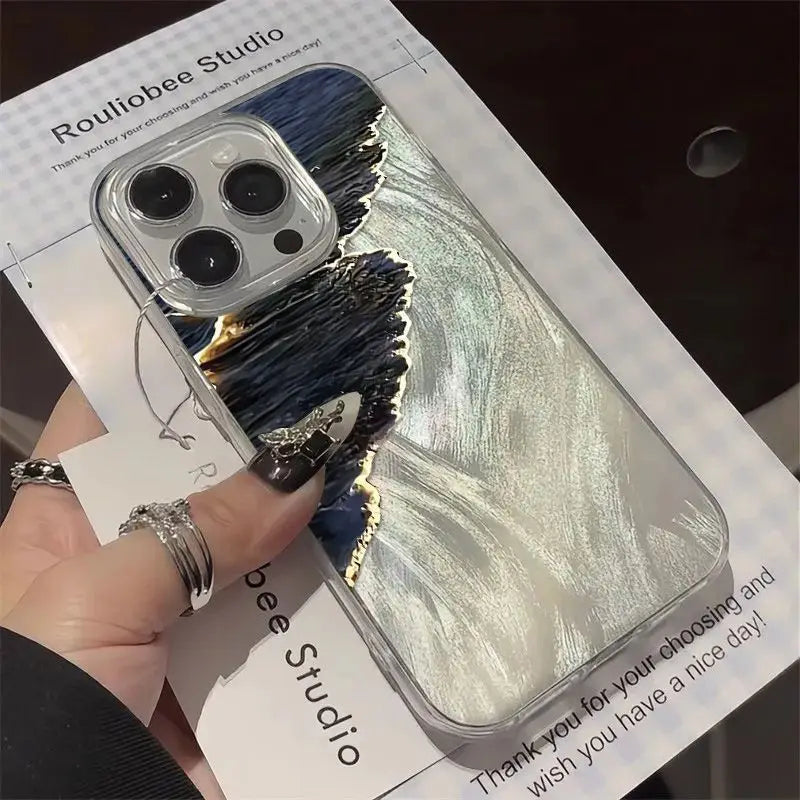 Super Cool Fashion Golden Coast Phone Case For iPhone 17 16 15 14 13 12 11 Pro Max XR XS MAX 7 8 PLUS INS Shockproof Laser Cover