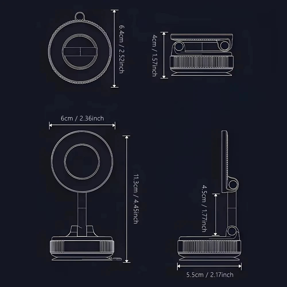 Xiaomi MIJIA CAR Phone Magnetic Stand Multi-Functional Vacuum Adsorption Stretching And Folding 360° Rotate Navigation Stand