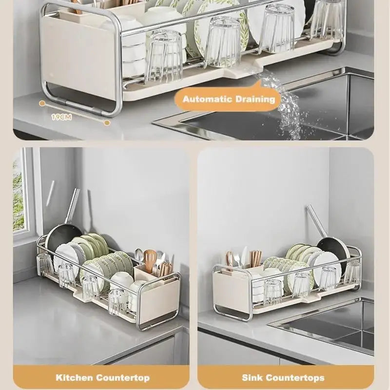 Kitchen Drainage Rack Tableware Kitchenware Categories Storage Multifunctional Easy to dry No Humidity Organizer Shelf