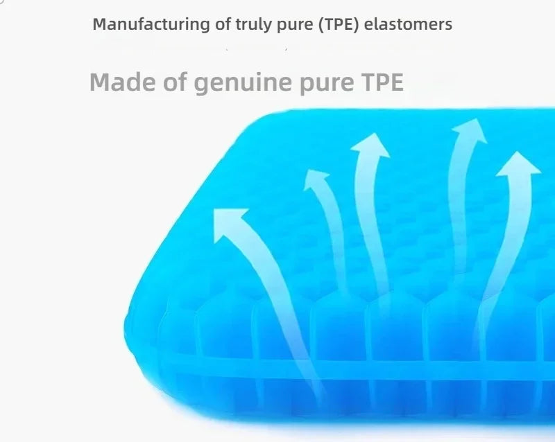 Car Use Square Cooling Breathable Polymer Gel Seat Cushion Anti-slip Hollow Out Design Summer Ice Mat for House Couch and Chairs